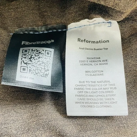 Reformation SIZE 4 Andi denim strapless bustier top in dark wash - Picture 7 of 7